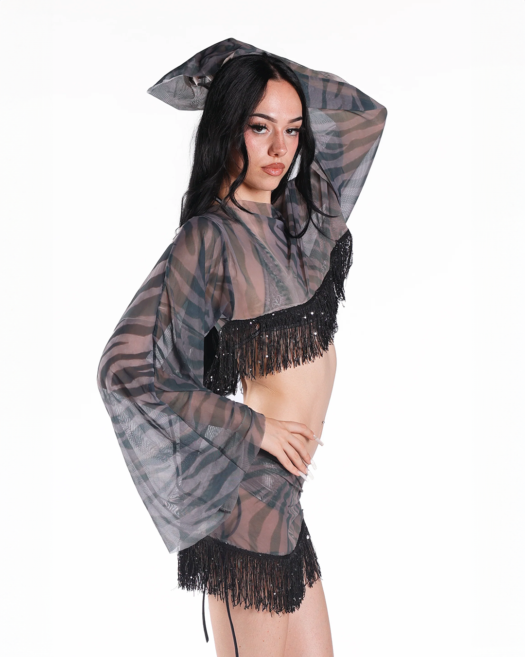 ZEBRA FRINGE TOP
